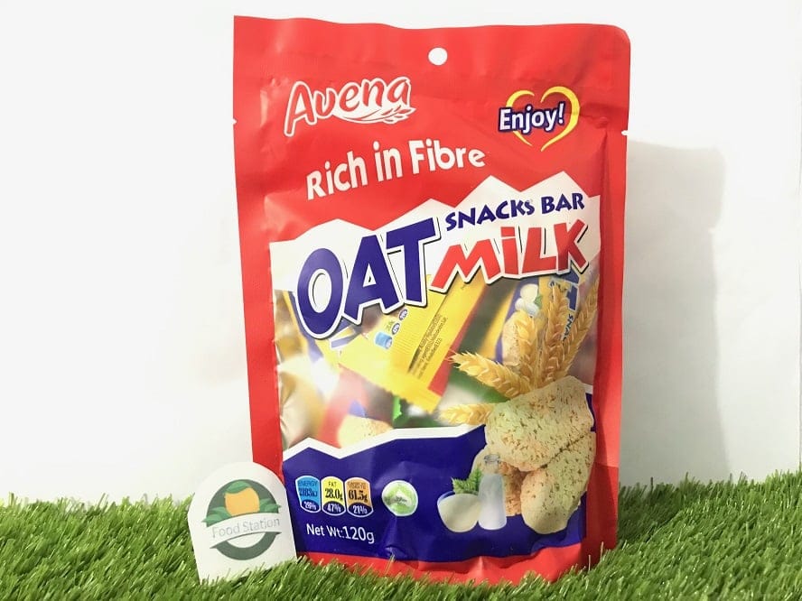 Avena Oat Milk Snacks Bar 120G Pack, A Nutritious Oat-Based Snack Bar Made With Milk And Cereals For A Convenient Energy Boost, Shown In A Sealed Pack With Avena Branding And Product Label Clearly Displayed.