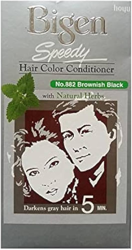 Bigen Hair Color Brownish Black #20, 1 piece box, permanent hair dye designed to provide natural-looking brownish black coverage with long-lasting, even color.