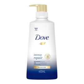 Dove Intense Repair Shampoo 410ml bottle featuring a nourishing formula designed to help repair damaged hair, reduce breakage, and gently cleanse while leaving hair smoother, stronger, and healthier-looking.