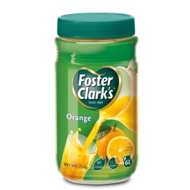 Foster Clark's Instant Flavoured Drink Orange 750g Sweet Citrus Beverage Powder Jar Packaging.