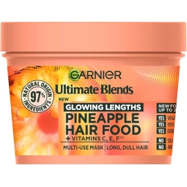 Garnier Pineapple Hair Mask, 390ml jar, a nourishing hair treatment infused with pineapple extract designed to hydrate, smooth, and revive dull hair for soft, healthy-looking results.
