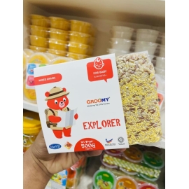 Groomy Organic Mixed Grains (Explorer) 500g pack, containing a nutritious blend of organic whole grains for healthy cooking, soups, salads, and everyday meals.