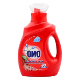 Omo Deep Clean Detergent 968ML Bottle (Product Code 64950), A Liquid Laundry Detergent Designed For Deep Stain Removal, Effective Cleaning, And Fabric Care, Shown In A Plastic Bottle With Omo Branding And Product Label Clearly Displayed.