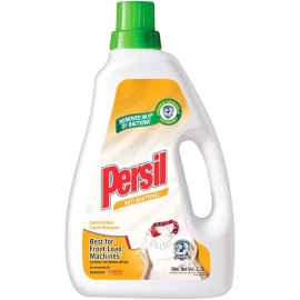Persil Antibacterial Detergent Liquid 2.7L Bottle, A Liquid Laundry Detergent Designed To Remove Tough Stains, Help Eliminate Bacteria, And Keep Clothes Fresh, Shown In A Large Plastic Bottle With Persil Branding And Product Label Clearly Displayed.