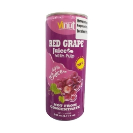 Vinut Red Grape Juice With Pulp 240Ml Vn – Refreshing Red Grape Juice With Real Fruit Pulp In A Convenient 240Ml Bottle.