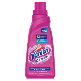 Vanish Oxi Action All In One Color Safe Detergent Booster 800ML Bottle, A Laundry Stain Remover And Detergent Booster Designed To Help Remove Tough Stains While Protecting Colored Fabrics, Shown In A Plastic Bottle With Vanish Branding And Product Label Clearly Displayed.