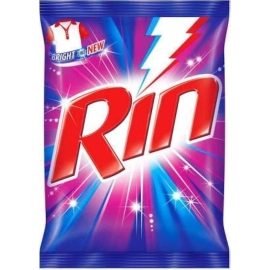 Rin Detergent Powder 1Kg Pack, A Laundry Detergent Powder Designed For Effective Stain Removal, Deep Cleaning, And Fabric Care, Shown In A Sealed Pack With Rin Branding And Product Label Clearly Displayed.