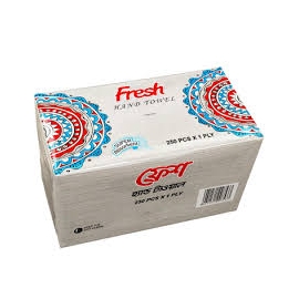 Fresh Hand Towel 1 Box, A Disposable Hand Towel Pack Designed For Convenient Hand Drying And Hygiene Use, Shown In A Sealed Box With Fresh Branding And Product Label Clearly Displayed.