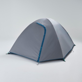 MH100 camping tent for 3 persons, 1 piece, grey color, compact and easy-to-assemble outdoor tent designed to provide shelter and weather protection for camping trips and outdoor activities.