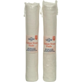 Lacura Cotton Wool Pads, 100 pieces pack, soft and absorbent cotton pads designed for makeup removal, skincare application, cleansing, and personal care use.