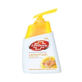 Lifebuoy Hand Wash Lemon Fresh Pump 200ml bottle, liquid hand wash with pump dispenser designed to effectively clean hands, remove germs, and support everyday hygiene with a fresh lemon fragrance.