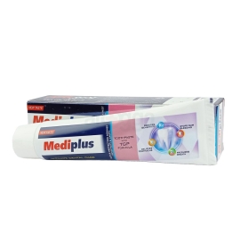 A 140g tube of Mediplus Toothpaste, designed for daily oral hygiene, typically used to help clean teeth, freshen breath, and support overall dental health.