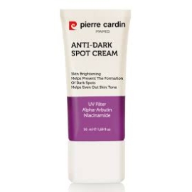 Pierre Cardin Anti-Dark Spot Cream, 50ml skincare cream in a white and gold jar designed to help reduce the appearance of dark spots and promote a more even-looking skin tone.