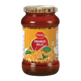 Pran Orange Jelly 500g Jar Of Sweet Orange Flavored Jelly Spread In Sealed Packaging.