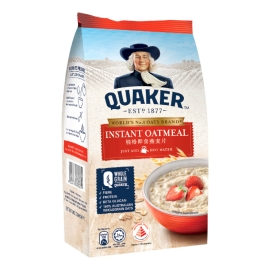 Quaker Instant Oatmeal 300g pack of quick-cooking oats, made from whole grains, rich in fiber and nutrients, ideal for fast and easy breakfast porridge, smoothies, and healthy meal preparation.