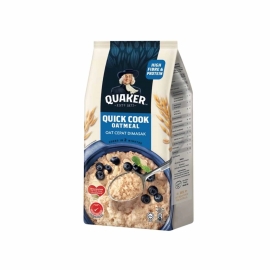 Quaker Quick Cook Oatmeal 300g pouch of fast-cooking whole grain oats, rich in fiber and nutrients, ideal for quick porridge, breakfast meals, smoothies, and healthy recipes.