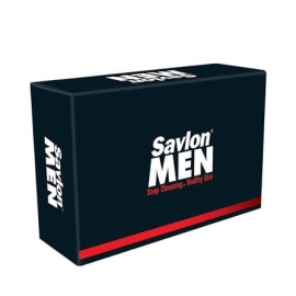 A 100g bar of Savlon Men Soap, an antiseptic cleansing soap designed for men, typically used for everyday bathing and hygiene, with packaging highlighting protection and freshness.