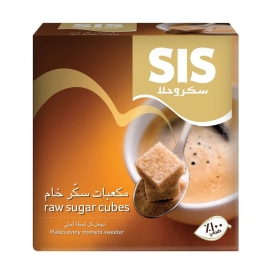 SIS Cube Sugar 454g pack of sugar cubes made from refined sugar, convenient for sweetening tea, coffee, and beverages with easy portion control.