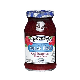 Smucker's Sugar-Free Red Raspberry Preserves 361g Jar Of Sugar-Free Red Raspberry Preserves In Sealed Packaging.