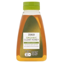 Tesco Squeezy Clear Honey 340g Squeezable Bottle Of Clear Pure Honey In Sealed Packaging.