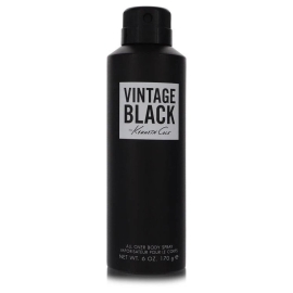 Kenneth Cole Black All Over Body Spray 170g deodorant spray can, shown in a tall cylindrical black container with a matte finish and metallic accents, featuring bold minimalist branding, designed for full-body fragrance with a modern masculine scent.
