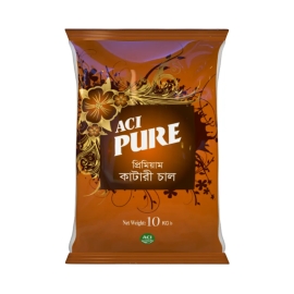 ACI Pure Katari Atop Rice 10kg pack featuring premium Katari Atop rice with fine grains, natural aroma, authentic taste, and a soft, flavorful texture ideal for traditional Bangladeshi meals.