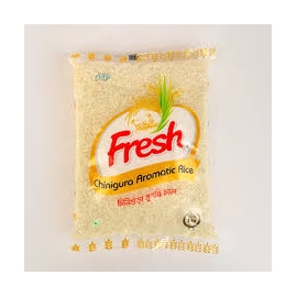 Fresh Chinigura Aromatic Rice 1kg, premium quality aromatic rice pack featuring fine Chinigura grains, suitable for preparing flavorful traditional dishes, pulao, and everyday meals.