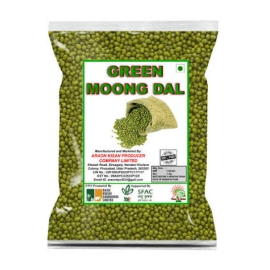 Green Harvest Green Moong Dal 1kg pack featuring premium green mung lentils with clean grains, rich flavor, and nutritious value, ideal for preparing healthy dal, soups, and everyday meals.
