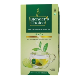 Ispahani Blender's Choice Premium Green Tea Lemon 35g pack featuring premium green tea leaves infused with refreshing lemon flavor in a compact tea package.