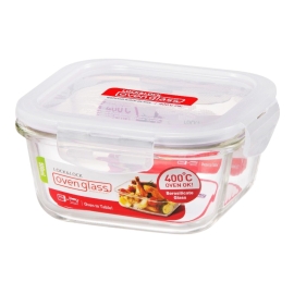 Lock & Lock LLG214 Glass Container 500ml, 1 unit glass food storage container designed for safe storage and reheating of food while maintaining freshness with an airtight, heat-resistant design suitable for everyday kitchen use.
