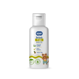 Wee Bbay Baby Oil 150ml bottle for moisturizing and protecting baby's delicate skin, clear oil in a transparent plastic bottle with a secure flip-top cap.