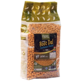 Green Harvest Dabli Boot Dal 1000g pack featuring premium chickpeas with clean, quality grains, rich flavor, and firm texture ideal for preparing traditional curries, snacks, and nutritious meals.