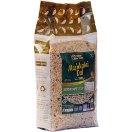 Green Harvest Mashkalai Dal 1000g pack featuring premium black gram lentils with clean grains, rich flavor, and nutritious value, ideal for preparing traditional dal, curries, and healthy meals.