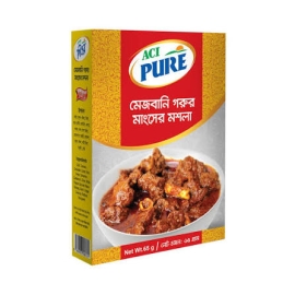 ACI Pure Mejbani Beef Masala 65g spice mix packet for preparing authentic flavorful Mejbani beef dishes.