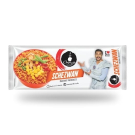 Ching's Schezwan Noodles 240g with branded packaging, instant noodles featuring spicy Schezwan seasoning and Indo-Chinese flavors, ideal for preparing quick and delicious noodle meals.