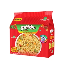 Chopstick Yummy Masala Instant Noodles 4x62g pack with branded packaging, instant noodles featuring flavorful masala seasoning, ideal for preparing quick and delicious noodle meals.