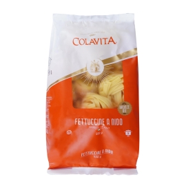Colavita Pasta Fettuccine A Nido Italy 500g pack of nest-shaped fettuccine pasta, perfect for preparing authentic Italian pasta dishes with rich sauces.