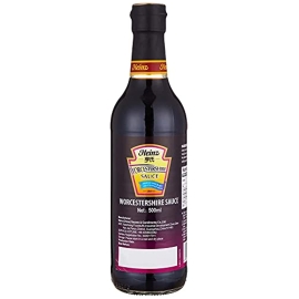 Heinz Worcestershire Sauce 500ml bottle of savory Worcestershire sauce, perfect for marinades, grilled dishes, sauces, soups, and enhancing the flavor of recipes.