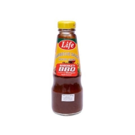 Life Barbecue Sauce Hickory Smoke 250g bottle of smoky BBQ sauce, perfect for grilling, marinating, dipping, and adding rich flavor to meat and vegetables.