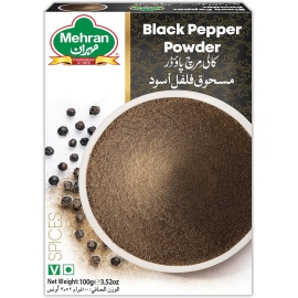 Mehran Black Pepper Powder 100g – Premium quality ground black pepper spice for cooking and seasoning.