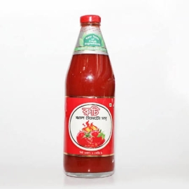 Ruchi Hot Tomato Sauce 1kg bottle of spicy and tangy tomato sauce, ideal for serving with snacks, fries, burgers, sandwiches, and various dishes.