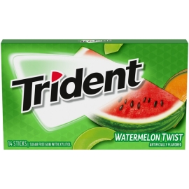 Trident Gum Watermelon Twist Sticks 14 Pieces – sugar-free chewing gum sticks with refreshing watermelon flavor.