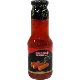 Umami Spring Roll Sauce 300ml bottle of sweet and tangy dipping sauce, perfect for spring rolls, snacks, fried foods, and Asian-style appetizers.