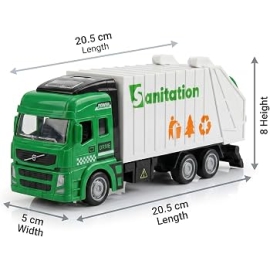 Alloy Pull Back Light City Sanitation Truck 1 Piece – Toy sanitation truck with pull-back action and lights, designed for children’s imaginative play and vehicle collections.