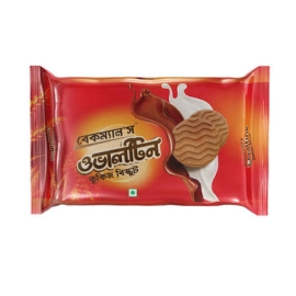 Bakeman's Ovaltine Cookies Biscuit 250g pack featuring crunchy Ovaltine-flavoured cookies in branded packaging.