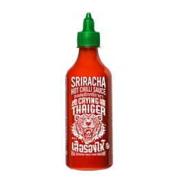 Crying Thaiger Sriracha Ketchup Chili Sauce 440ml bottle with spicy chili flavour, perfect for adding heat and tangy taste to meals, snacks, and Asian dishes.