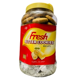 Fresh Butter Cookies Biscuit 900g — a large pack of golden-brown butter cookies with a crisp texture, showcasing a rich buttery flavor and premium biscuit packaging.