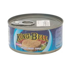 King Bell Tuna Flakes In Brine 185g canned tuna flakes packed in brine for a convenient and protein-rich seafood option.