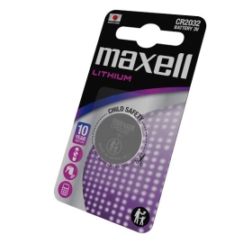 Maxell CR2032 Lithium Battery 1 Piece – Reliable coin cell lithium battery for watches, calculators, remotes, and small electronic devices.