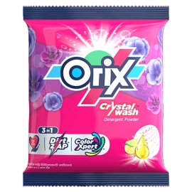 Orix Crystal Wash Detergent Powder 1000g – Laundry detergent powder, designed for powerful cleaning, stain removal, and long-lasting freshness for clothes.